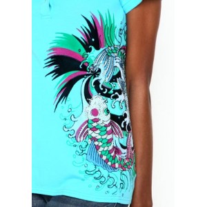 Women's Ed Hardy Koi Rhinestone Embroidered Polo Buy