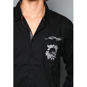 Ed Hardy Polo Shirt Skull And Roses Signature Embroidered Shirt Online