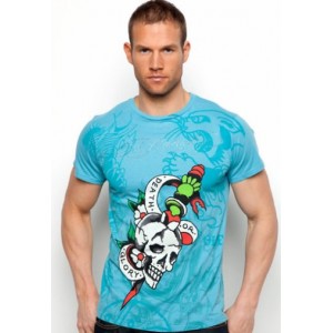 Men's Ed Hardy Death Or Glory Specialty Rhinestone Tee