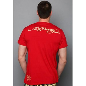 Men's Ed Hardy Death Is Certain Skull Basic Tee red