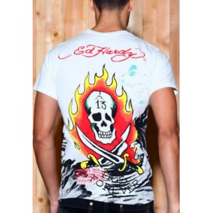 Men's Ed Hardy Flaming Sword 13 Skull Specialty Tee