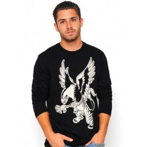 Men's Ed Hardy Eagle Tiger Platinum Tee Black