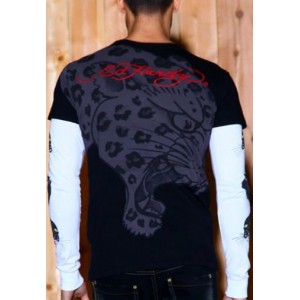 Men's Ed Hardy Panther Specialty Double Sleeve Tee black