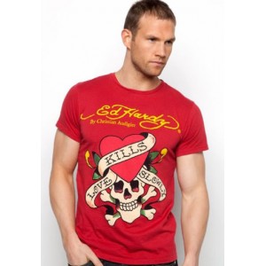 Men's Ed Hardy Love Kills Slowly Basic Tee red