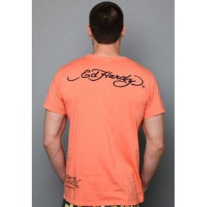 Men's Ed Hardy Skull Glory Basic Tee coral