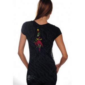 Women's Ed Hardy Three Hearts Specialty Scoop Neck Tunic