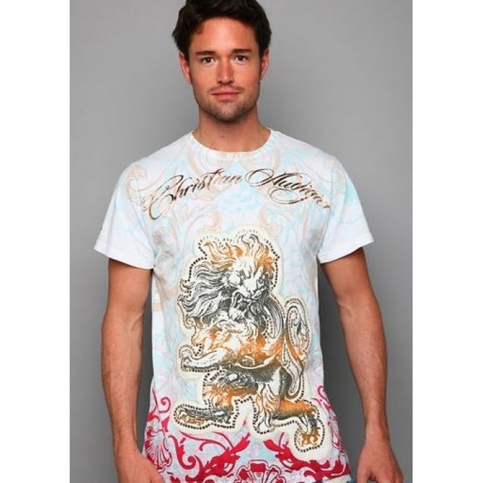 Christian Audigier L.A. Chopper Enzyme Washed Tee White