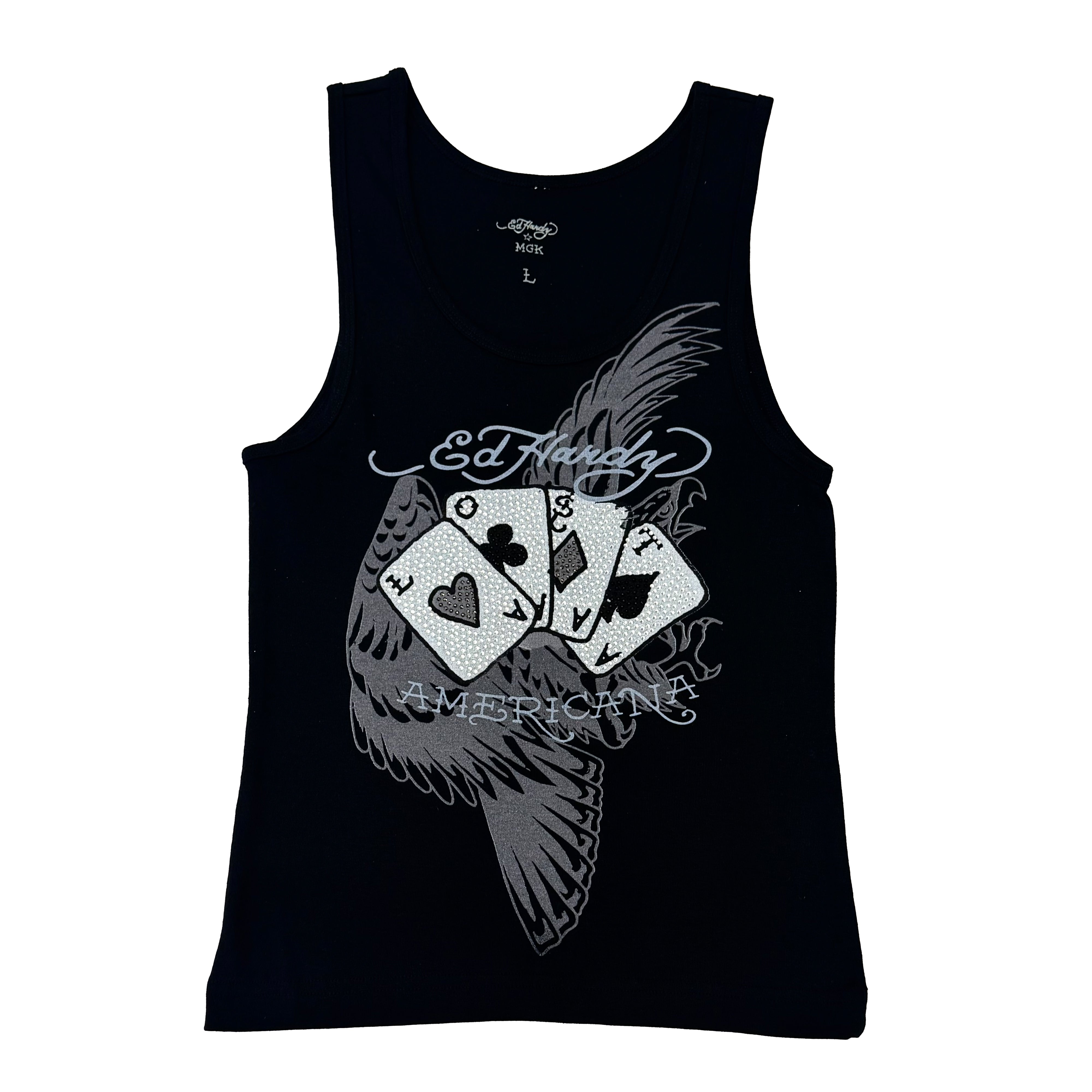 Lost Cards Rhinestone Rib Tank