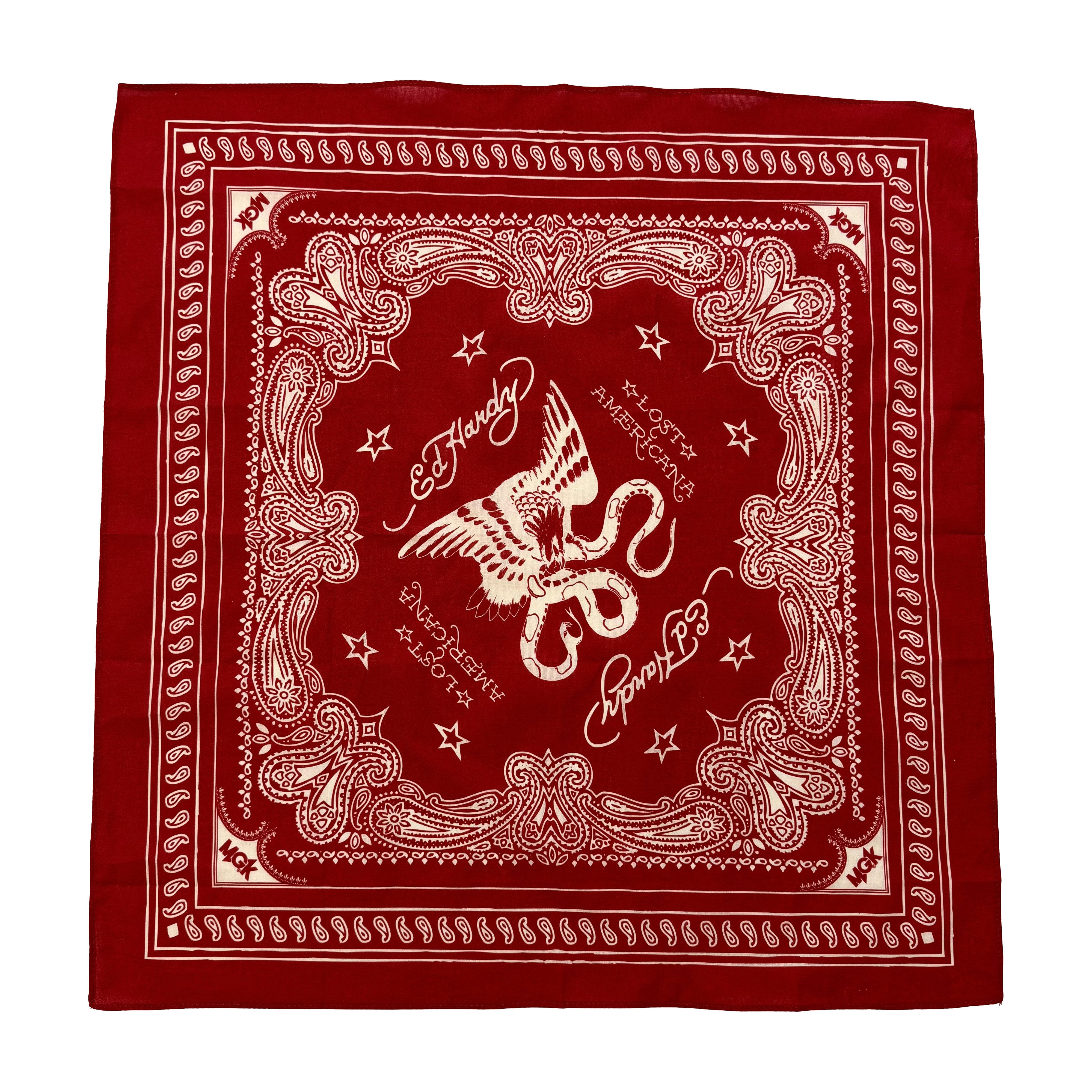 Eagle Snake Cotton Bandana - Red