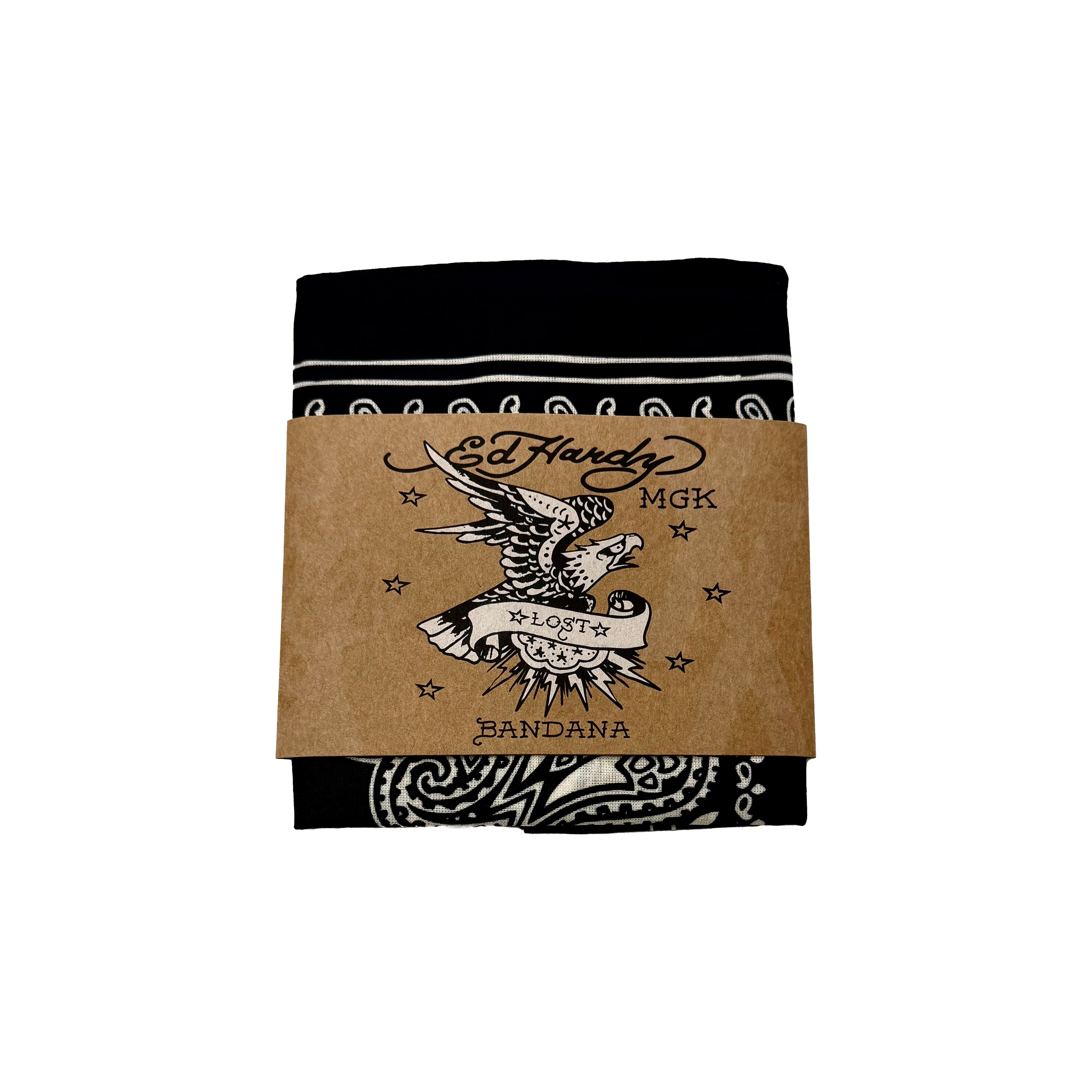 Eagle Snake Cotton Bandana - Black